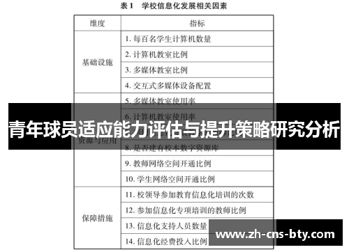 青年球员适应能力评估与提升策略研究分析